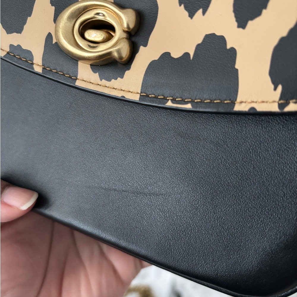 Coach Cassie 19 - Black and Tan Leopard Print Crossbody Bag - Picture 7 of 7